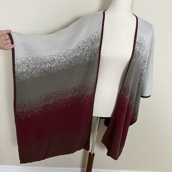 Chico's Ruana Wrap Women's ONE SIZE OS Cotton Blend Knit Shawl Poncho Cozy Boho - Picture 4 of 12